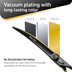 Black and gold two color professional dog styling scissors for precision pet fur shaping