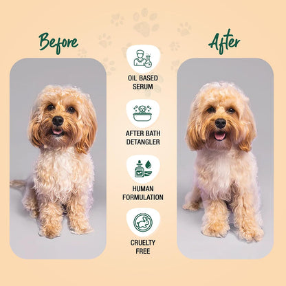 Wagging Tails 200ml detangling spritz showing the anti-breakage benefit text.