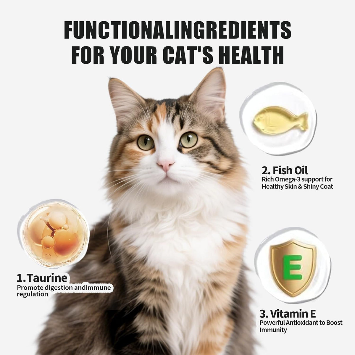 Healthy omega-3 fish oil cat treat snack