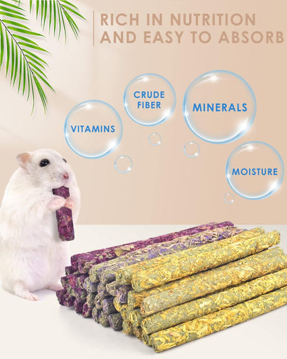 Close up of Bissap small animal molar snacks showing rose flower blend details.