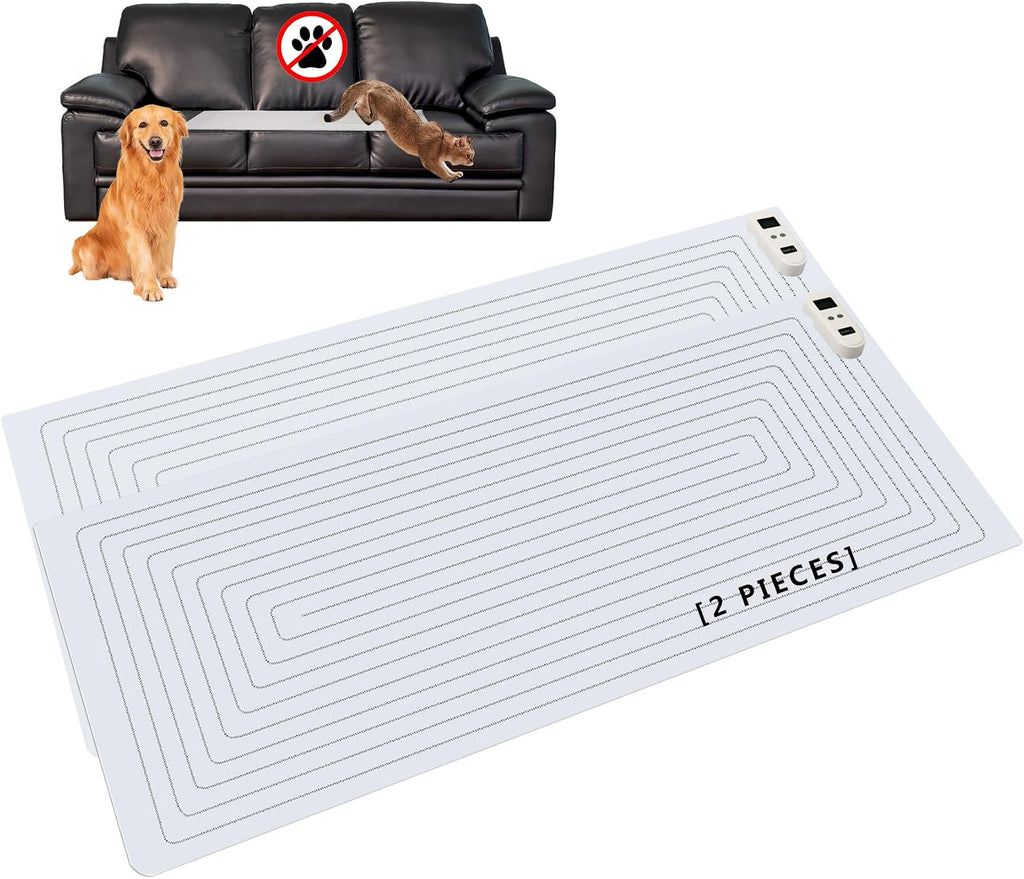 SEERWAY 2 Rechargeable Pet Shock Mats Same Size, Cat Repellent Pad, Cat Deterrent Mat, Electric Training Mat Keeps Dogs and Cats Off Sofa, Couch, Bed and Countertop (22"x14") - Image 10