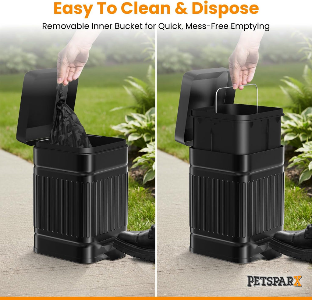 Petsparx trash can showing removable inner bucket design