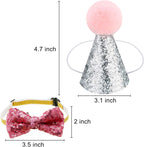 Satinior lake blue and pink pet party hats for small dogs