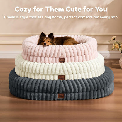 ChiXnuggle Orthopedic Dog Bed for Medium Dogs, Waterproof Faux Rabbit Fur Dog Couch with Egg Crate Foam Support and Washable Removable Cover, Bolster Pet Sofa with Non-Slip Bottom, 30x24x7, Dark Grey - Image 9