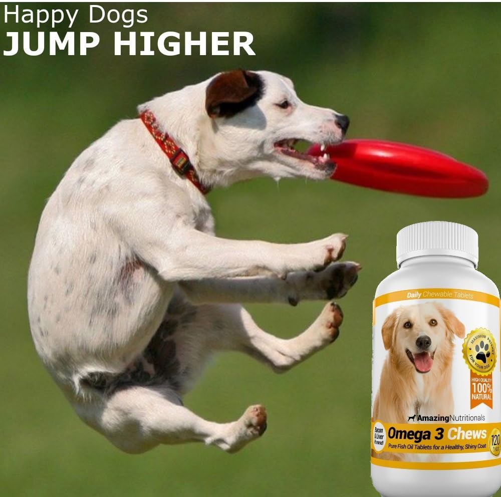 Premium fish oil for dogs with EPA and DHA to relieve itchy skin and dry coat