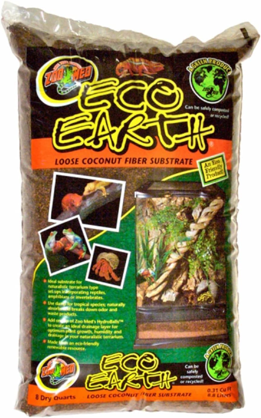 Close up view of loose coconut fiber bedding showing texture for burrowing reptiles