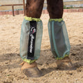 Horzmetnex fine mesh horse fly boots front view on horse legs