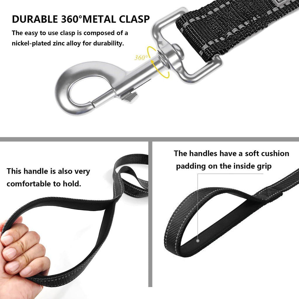 Heavy duty nylon pet leash soft cushioned handle close up