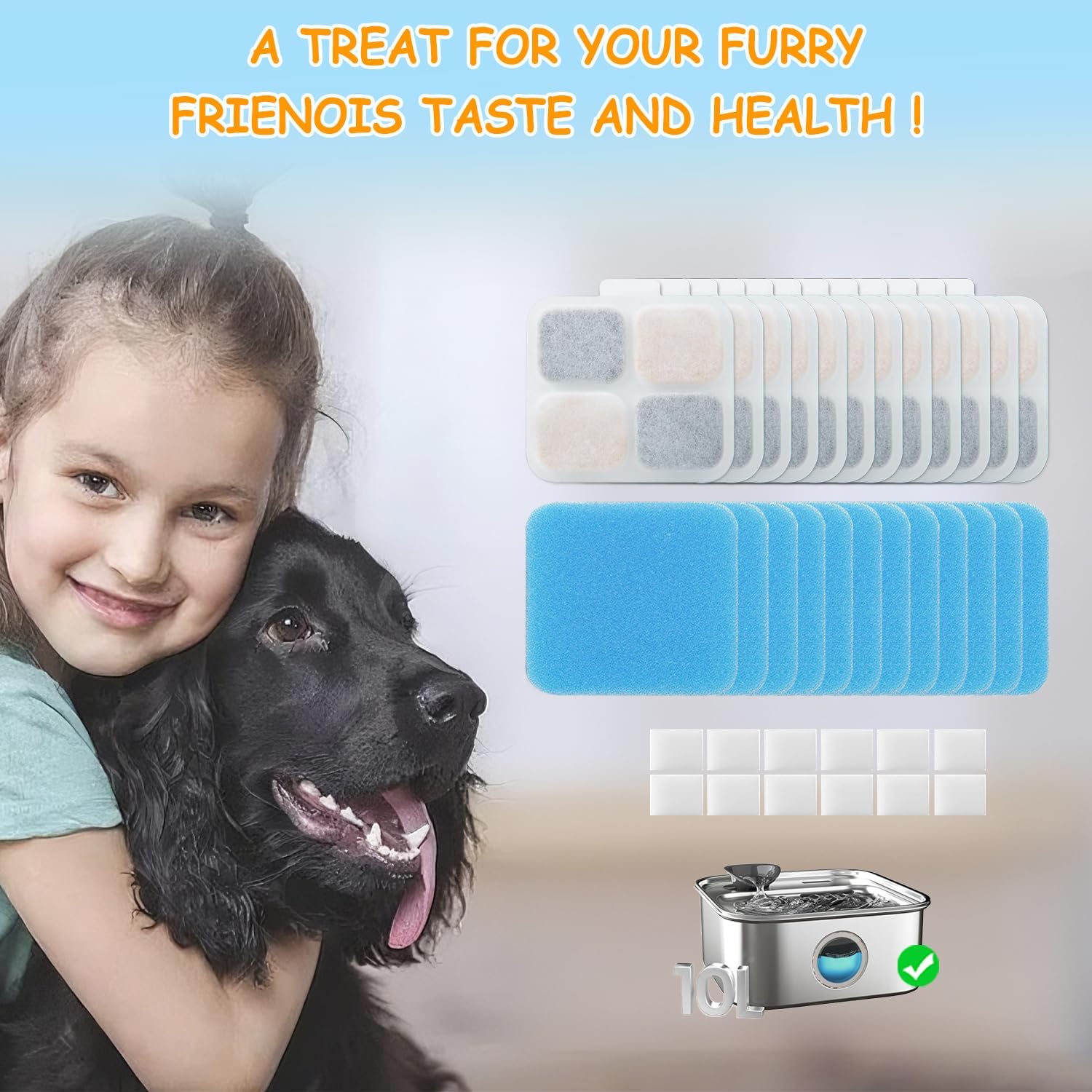Authentic USA imported pet fountain filter replacement set