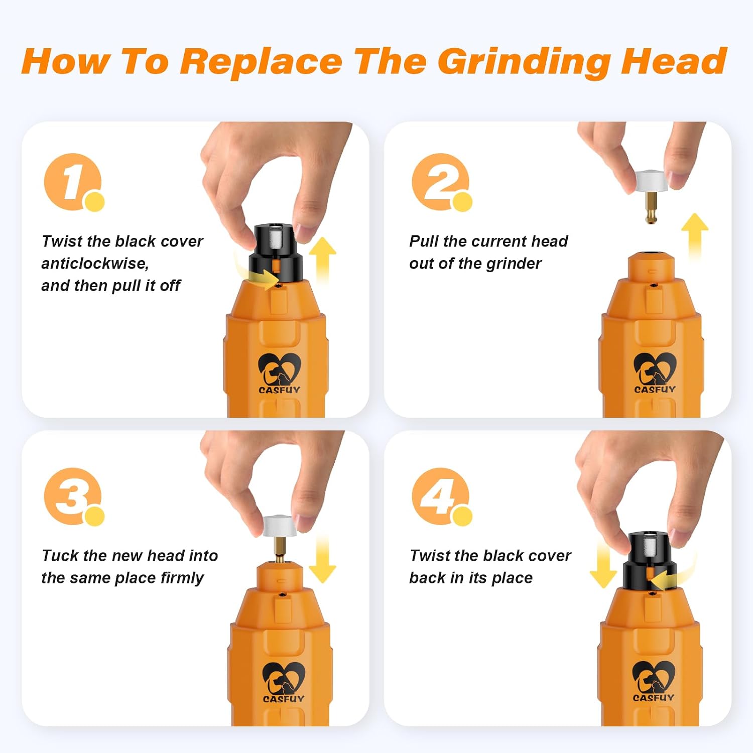 Instructional view of Casfuy replacement wheel installation