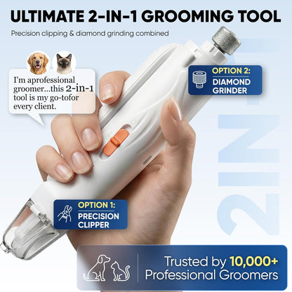 Close up of Picky Zoom pet nail trimmer blade and grinder