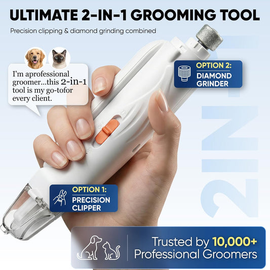Close up of Picky Zoom pet nail trimmer blade and grinder
