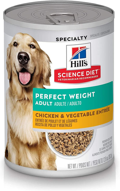 Hill's Science Diet Adult Perfect Weight Wet Dog Food, Hearty Vegetable & Chicken Stew, 12.5 oz. Cans, 12-Pack - Image 15