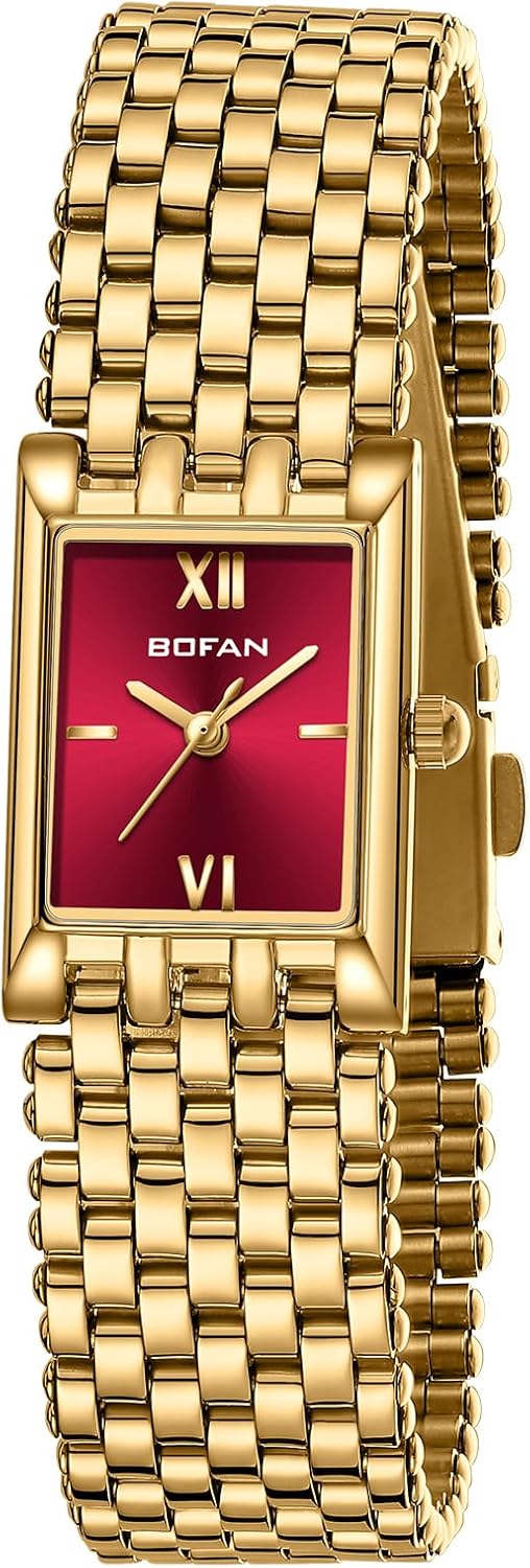 BOFAN Gold Watches for Women Luxury Ladies Quartz Wrist Watch with Stainless Steel Bracelet,Waterproof,Casual Fashion Square Dial.Band Adjustment Tool Included - Image 10