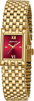 BOFAN Gold Watches for Women Luxury Ladies Quartz Wrist Watch with Stainless Steel Bracelet,Waterproof,Casual Fashion Square Dial.Band Adjustment Tool Included - Image 10