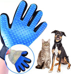 Removing loose fur from the silicone grooming glove
