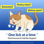Chicken flavored lickable gel tubes for cat respiratory relief and sneezing control.