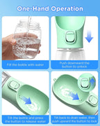 Leak-proof pet dispenser showing silicone sealing ring closure
