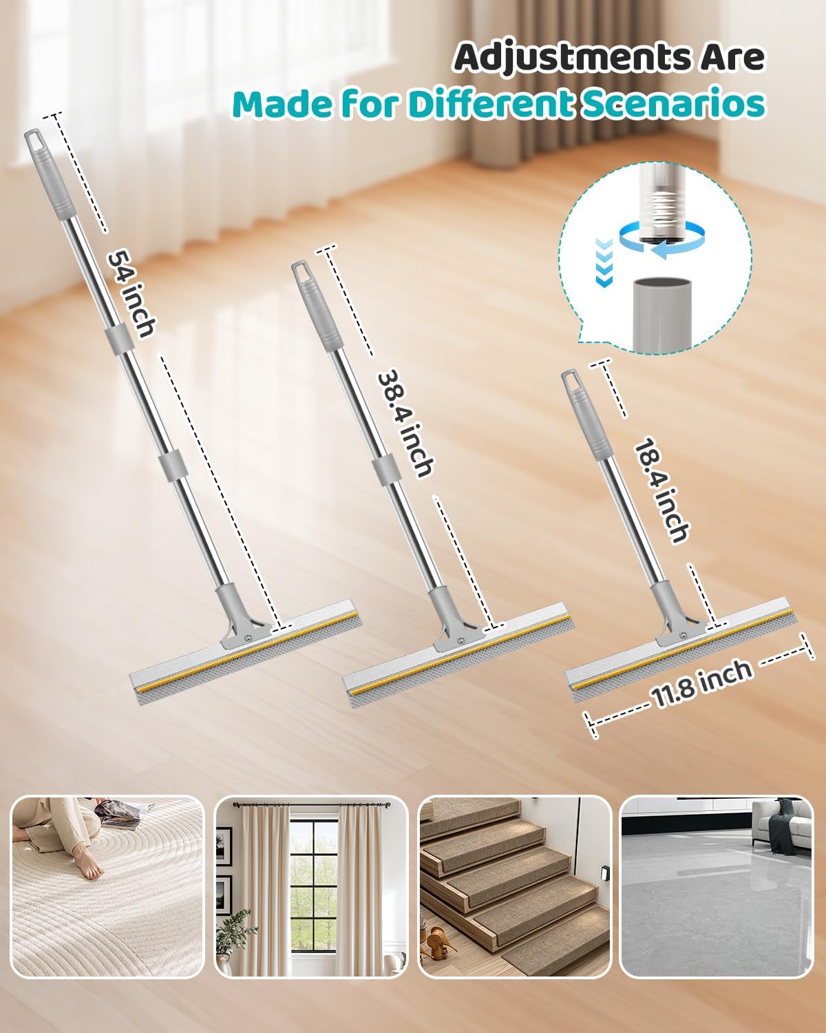 Detailed view of metal carpet rake head for pet fur