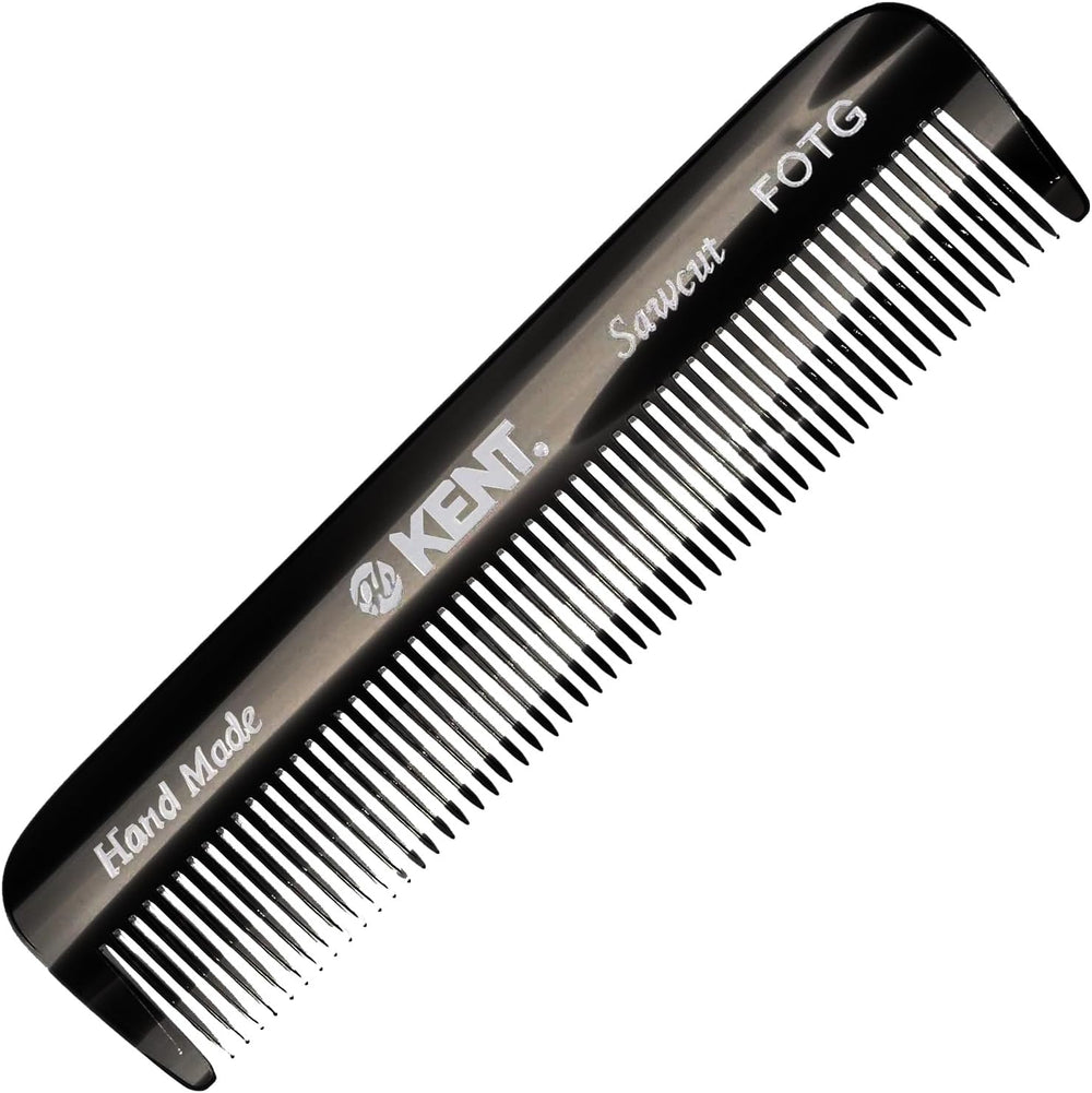 Kent FOT Black Graphite Fine Tooth Pocket Comb front view