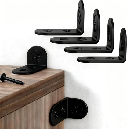 Pctzjecy anti tip furniture wall anchor kit front view showing black metal brackets and steel cables for baby safety