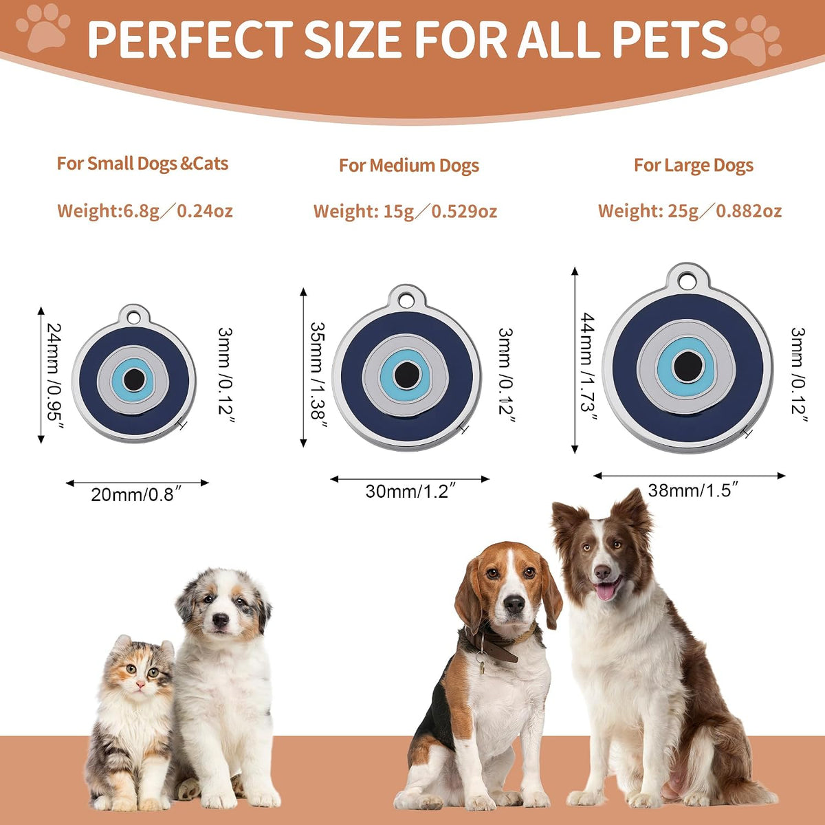 Deep laser etched pet ID tag with split ring attachment