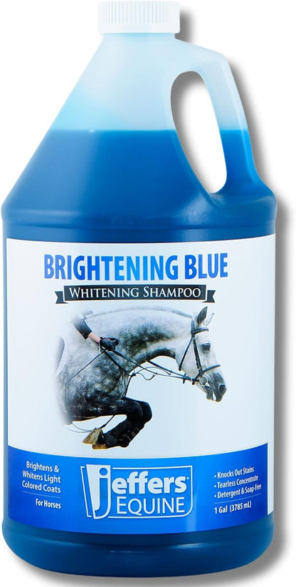 Back label of Jeffers Equine shampoo with detailed instructions and product benefits