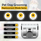 Close-up shot of the detachable mechanism on the professional pet clipper blade for easy installation.