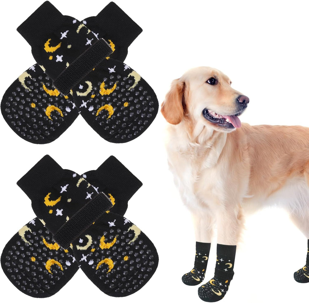 SCENEREAL Anti Slip Dog Socks to Prevent Licking Paws for Hardwood Floors, Double Sides Dog Shoes Boots & Paw Protectors for Hot/Cold Pavement, Dog Grippy Booties for Small Medium Large Senior Dogs - Image 11