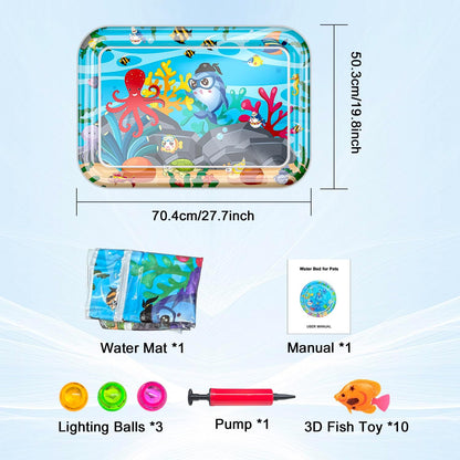 Marine Life Themed Cat Play Mat, Thickened Water Sensor Play Mat for Cats, Water Sensor Play Mat with Fish, Pet Water Sensor Mat, Water Sensor Mat Water Feature (Square Octopus & Lights) - Image 9