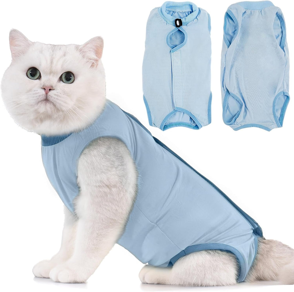 Avont Cat Recovery Suit - Kitten Onesie for Cats After Surgery, Cone of Shame Alternative Surgical Spay Suit for Female Cat, Post-Surgery or Skin Diseases Protection -Duck(M) - Image 9