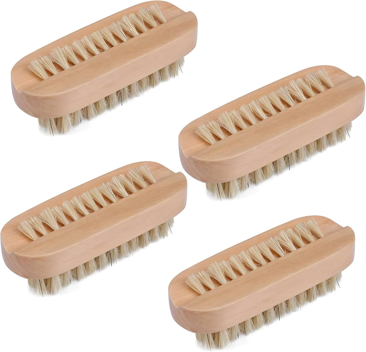 Tbestmax wooden double sided nail cleaning brush 4 pack front view