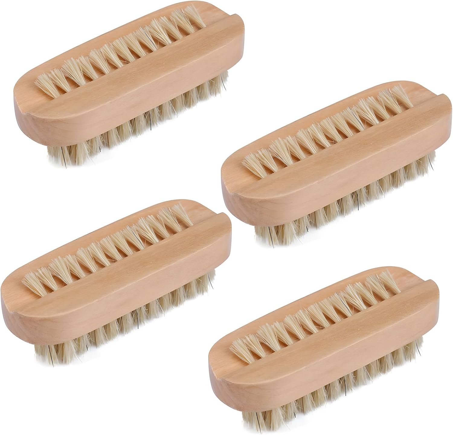 Tbestmax wooden double sided nail cleaning brush 4 pack front view
