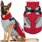 IECOii Dog Coat for Large Dogs, Orange, X-Large - Waterproof Winter Fleece Jacket with Harness, Turtleneck, Reflective Straps, Zipper Closure - Image 9