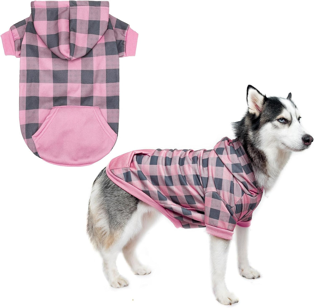 KOOLTAIL Plaid Dog Hoodie Pet Clothes Sweater with Hat and Pocket for Small Medium Large Size Dogs, Soft Winter Warm Dog Cold Weather Coat, Fleece Fall Dog Hooded Sweatshirt for Puppy Cats, Red S - Image 12