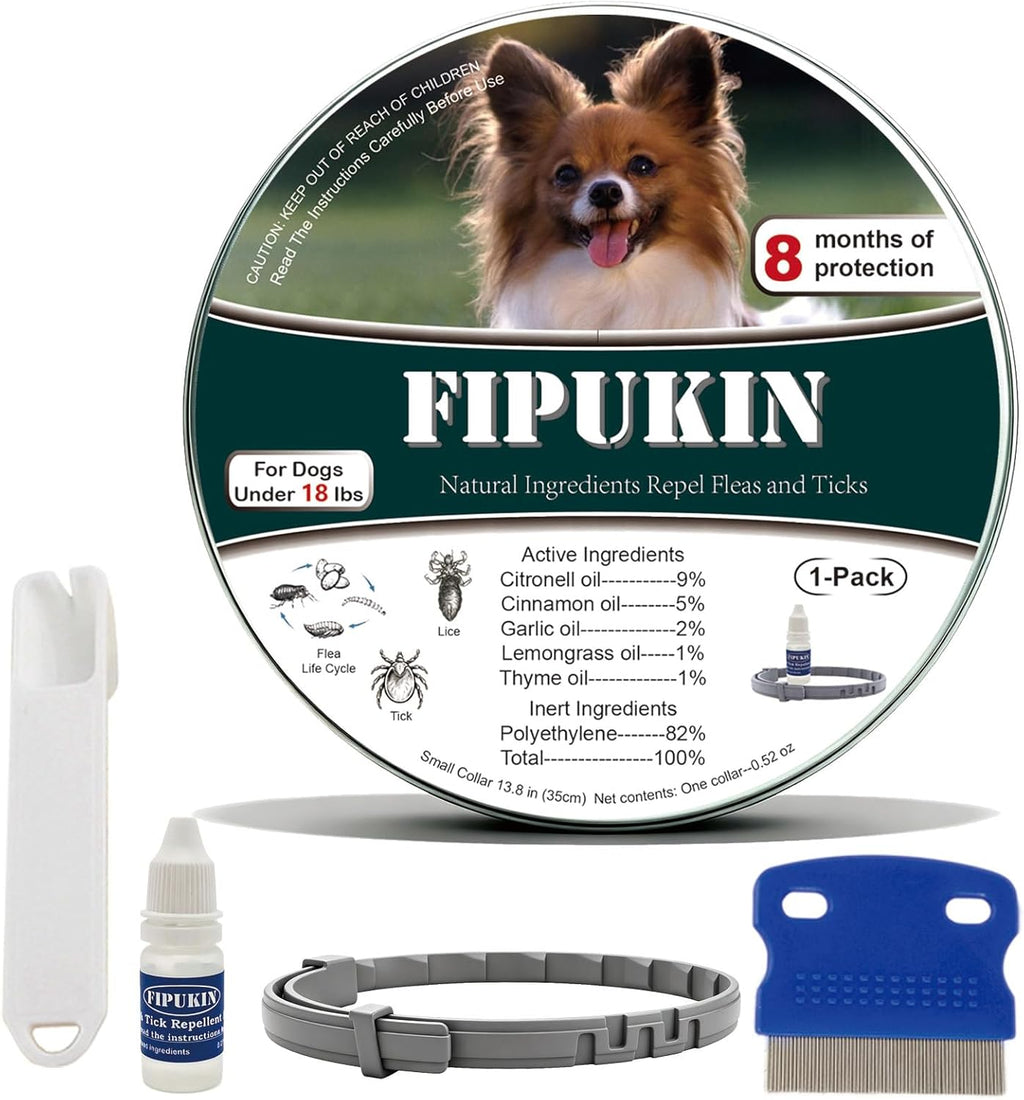 Fipukin pet care kit with flea comb and collars