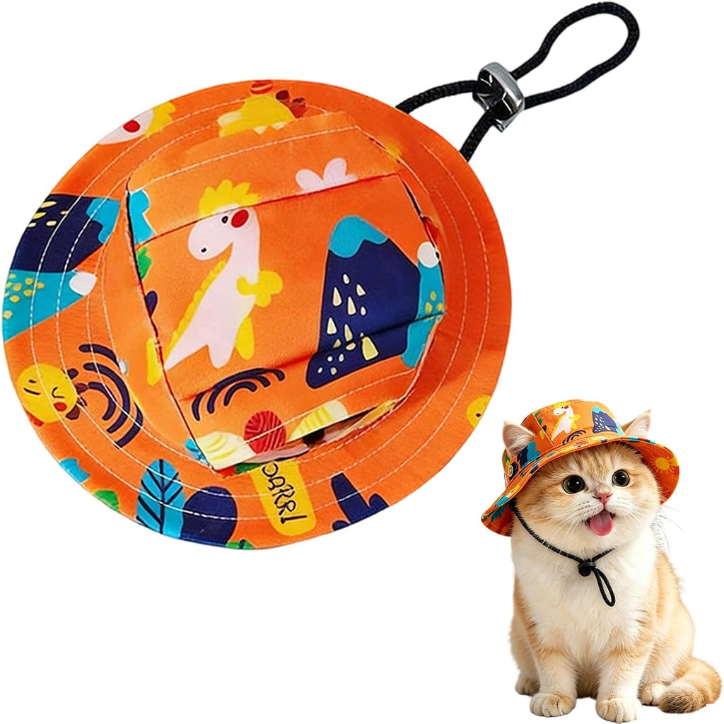 Dog Sun Hat,1PC Adjustable Princess Dog Bucket Hat with Ear Holes,Round Brim Dogs Visor Cap Pet Fisherman Hat for Pupies Small Dogs Cat Outdoor Sport (Blue, Large) - Image 9