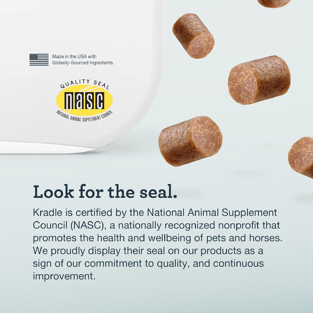 Authentic Kradle dog anxiety relief chews for fireworks and car rides