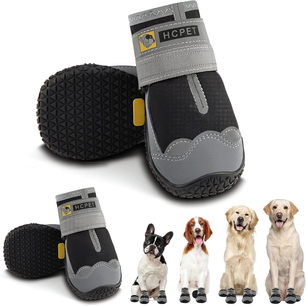 Hcpet Dog Shoes for Dogs, Dog Booties for Dogs, Anti-Slip Dog Boots & Paw Protectors for Hot Pavement Winter Snow Hiking with Reflective Straps Khaki Size 6, 4PCS - Image 14