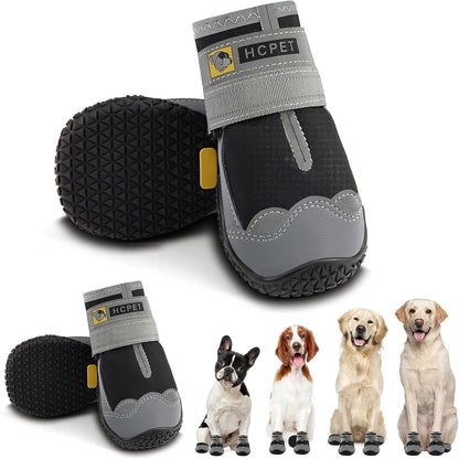 Hcpet Dog Shoes for Dogs, Dog Booties for Dogs, Anti-Slip Dog Boots & Paw Protectors for Hot Pavement Winter Snow Hiking with Reflective Straps Khaki Size 6, 4PCS - Image 14