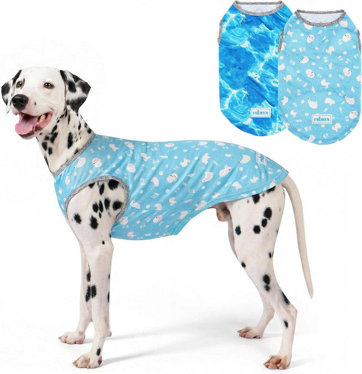 KYEESE 2Pack Dog Cooling Shirt, Breathable Dog Shirt for Small Dogs, Sun Protection Dogs Cooling Vest Tank Top, Lightweight Soft Sleeveless Summer Pet Clothes, Polar Bear+Ice, M - Image 15