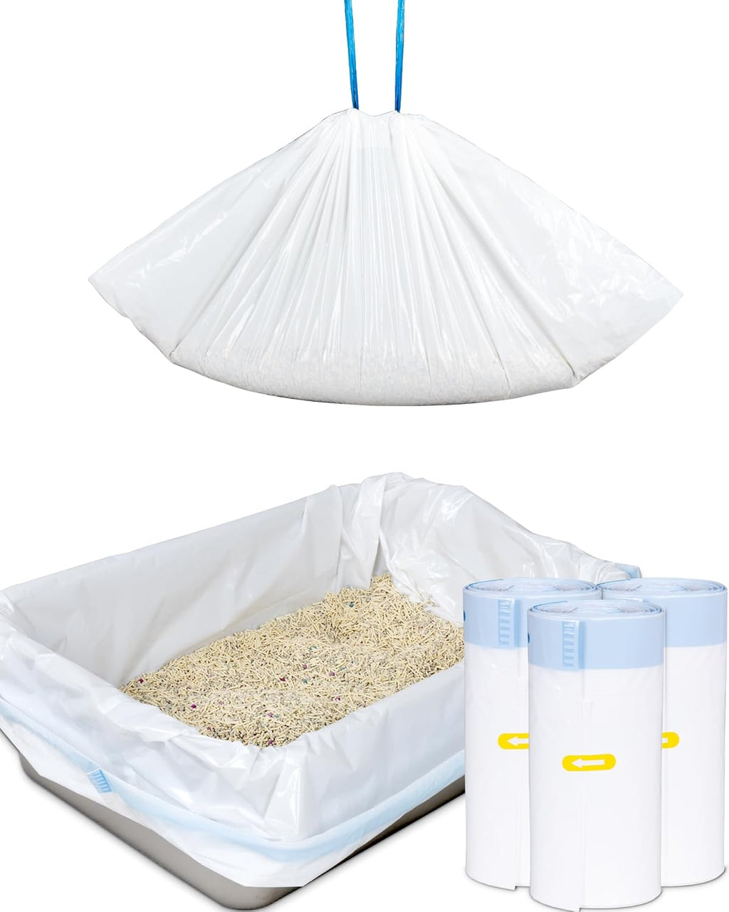 Premium imported ANWA pet litter disposal liners packaging back view