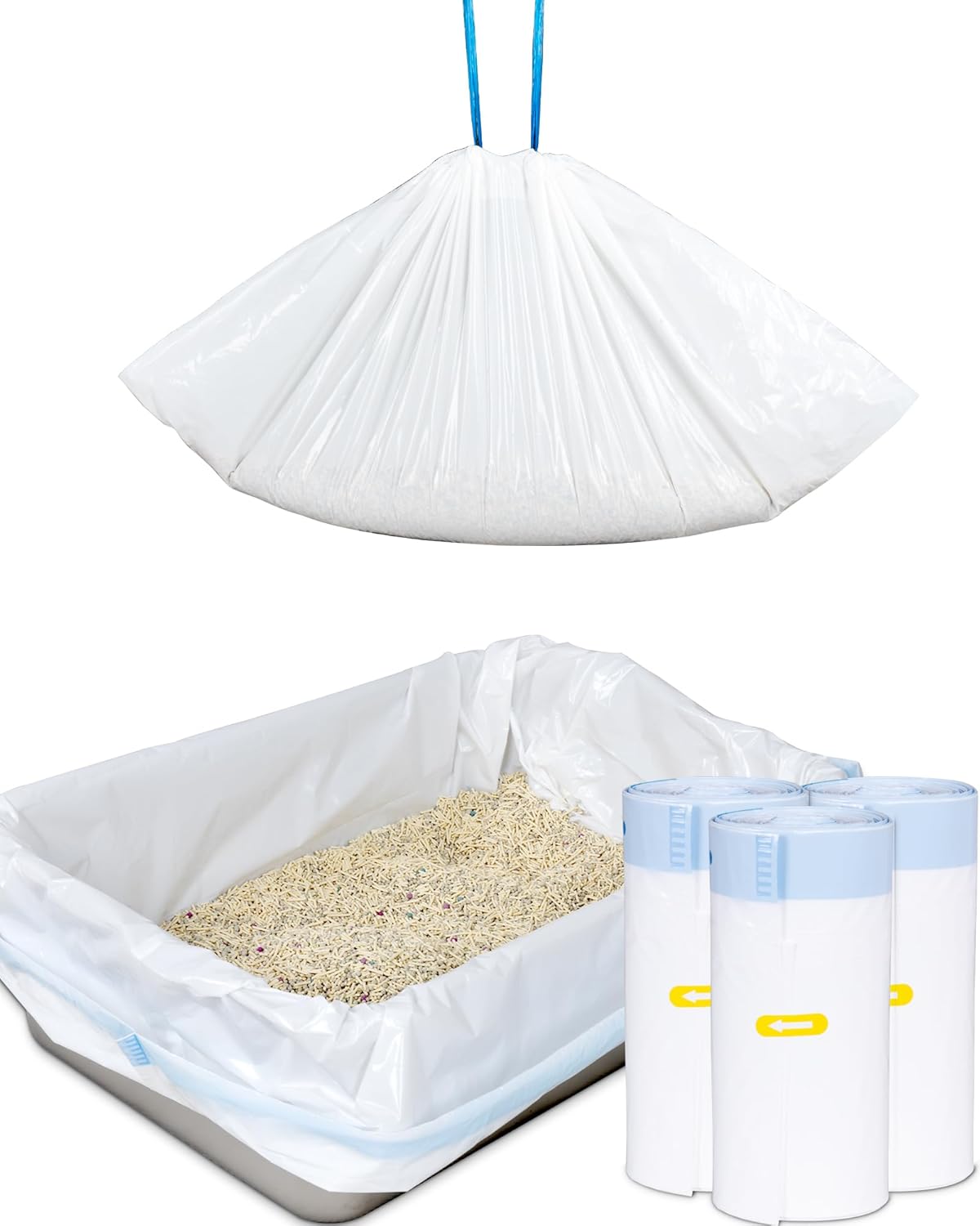 Premium imported ANWA pet litter disposal liners packaging back view