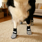 HeavenEye dog paw protectors with white bone pattern