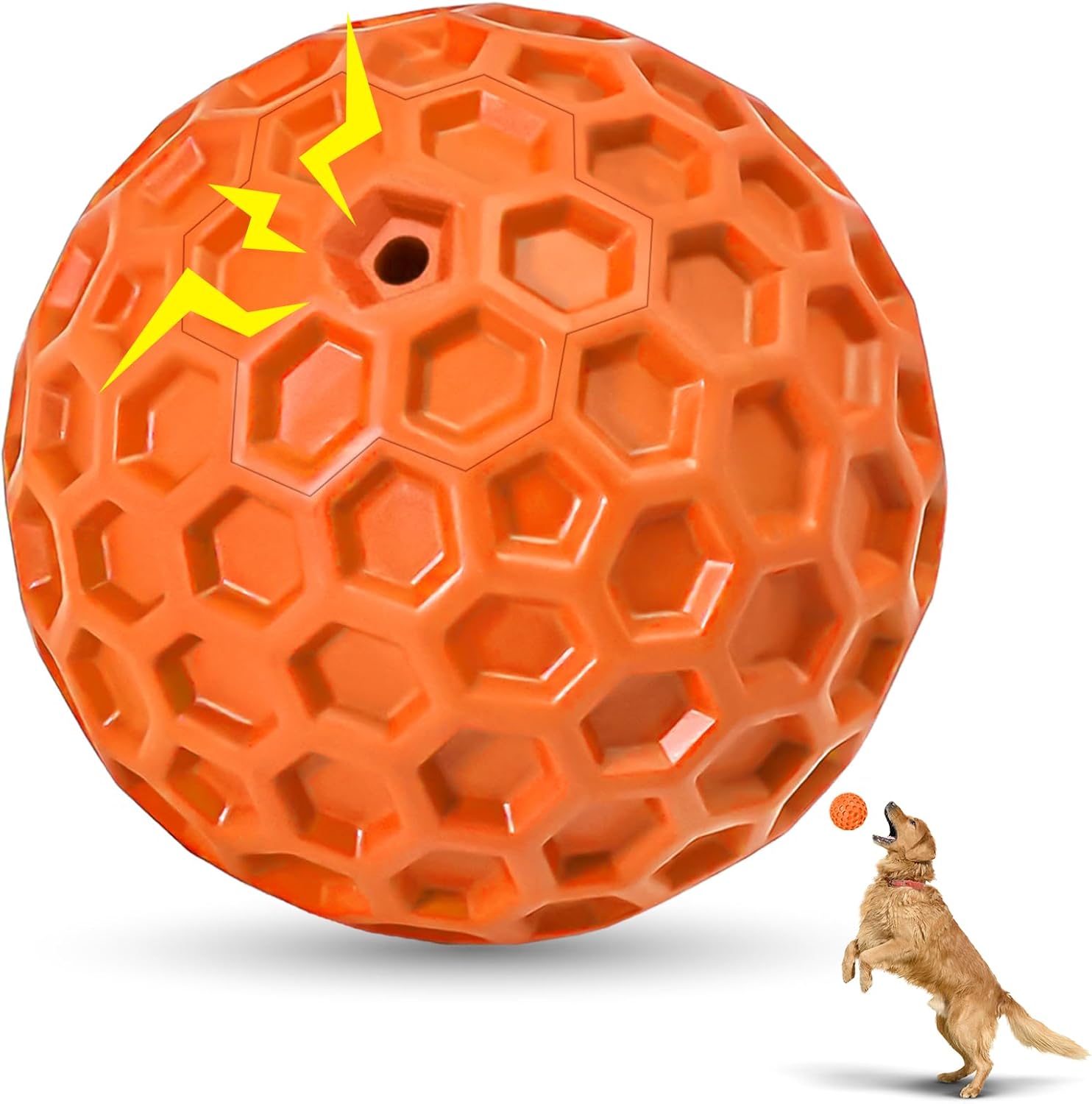 2 Pack Indestructible Squeaky Dog Balls for Aggressive Chewers, Interactive Dog Toys for Teething, Relieving Anxiety. Chew Toy for Large, Medium Breeds, Outdoor Rubber Balls. - Image 14