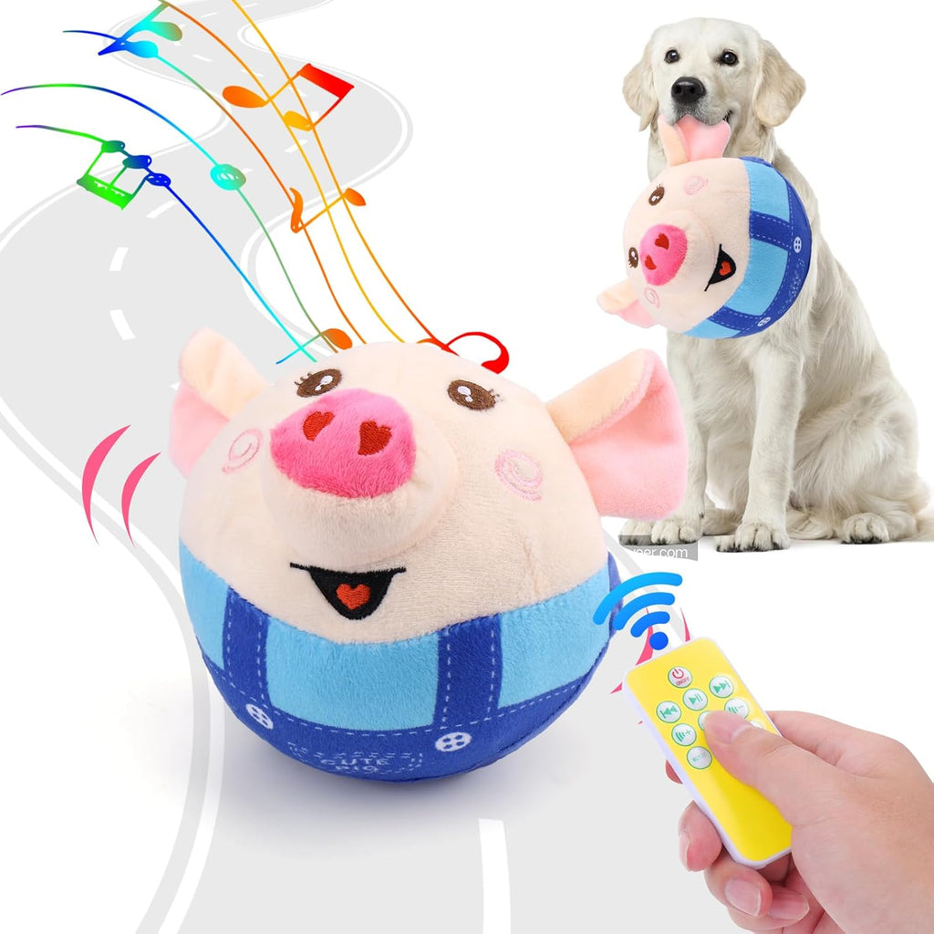BABORUI Interactive Dog Toys Pig, Jumping Squeaky Dog Toys with Recording and Music Modes, Rechargeable Moving Dog Chew Toys for Small/Medium/Large Dogs to Keep Them Busy(Blue Pig) - Image 9