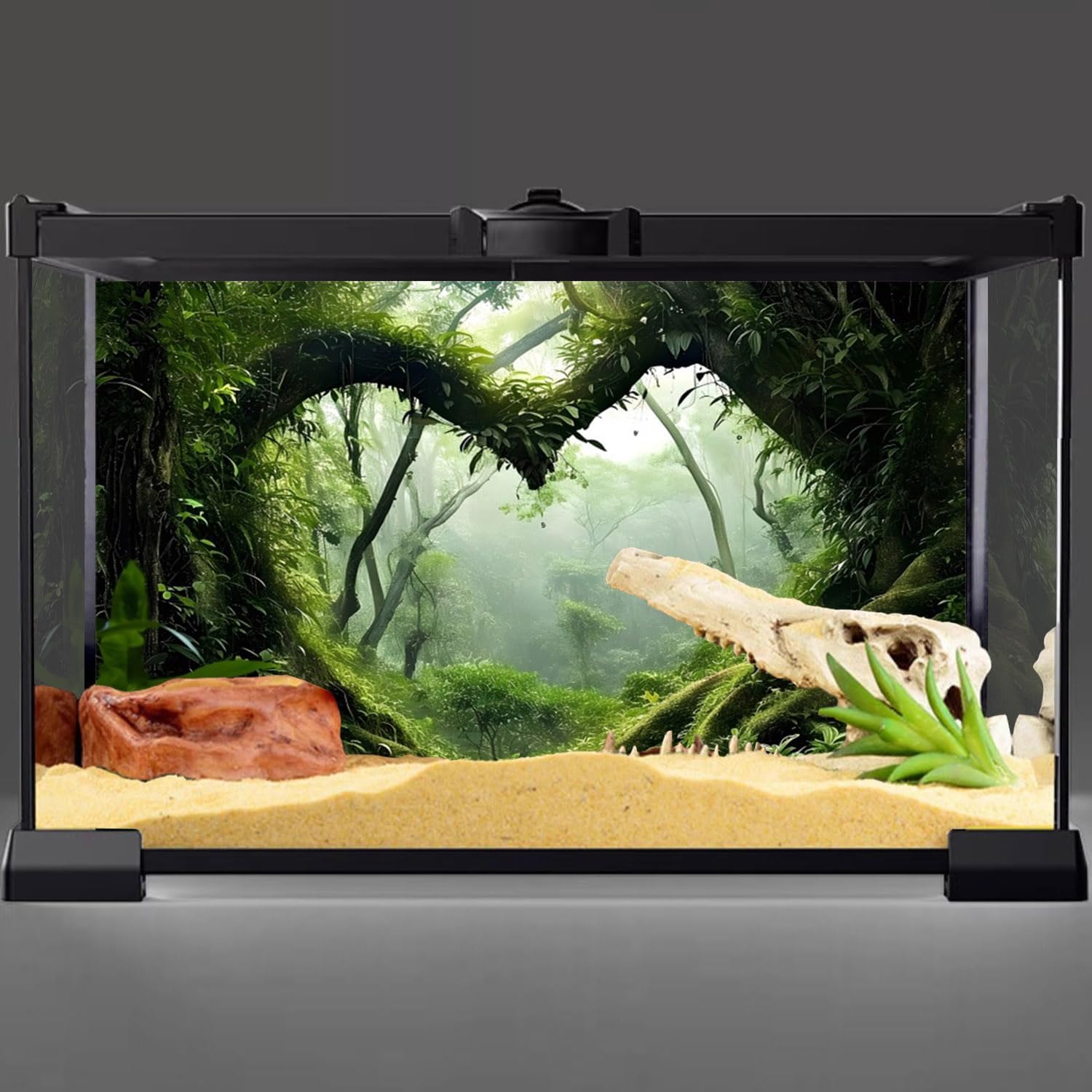 AWERT Tropical Forest Vivarium Background package details including double sided mounting tape.