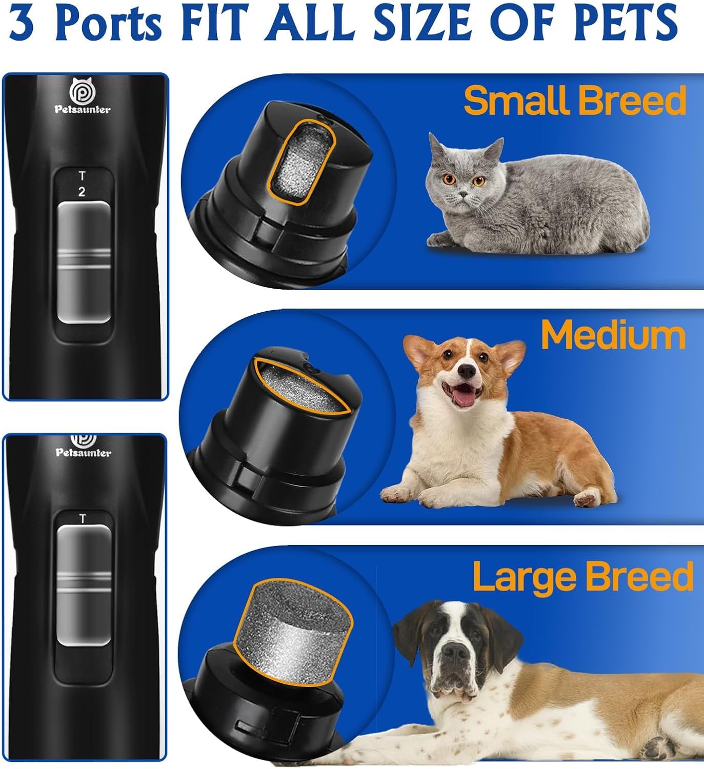 Petsaunter nail grinder LED light activated on dog paw