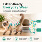 Cat recovery suit packaging and sizing details