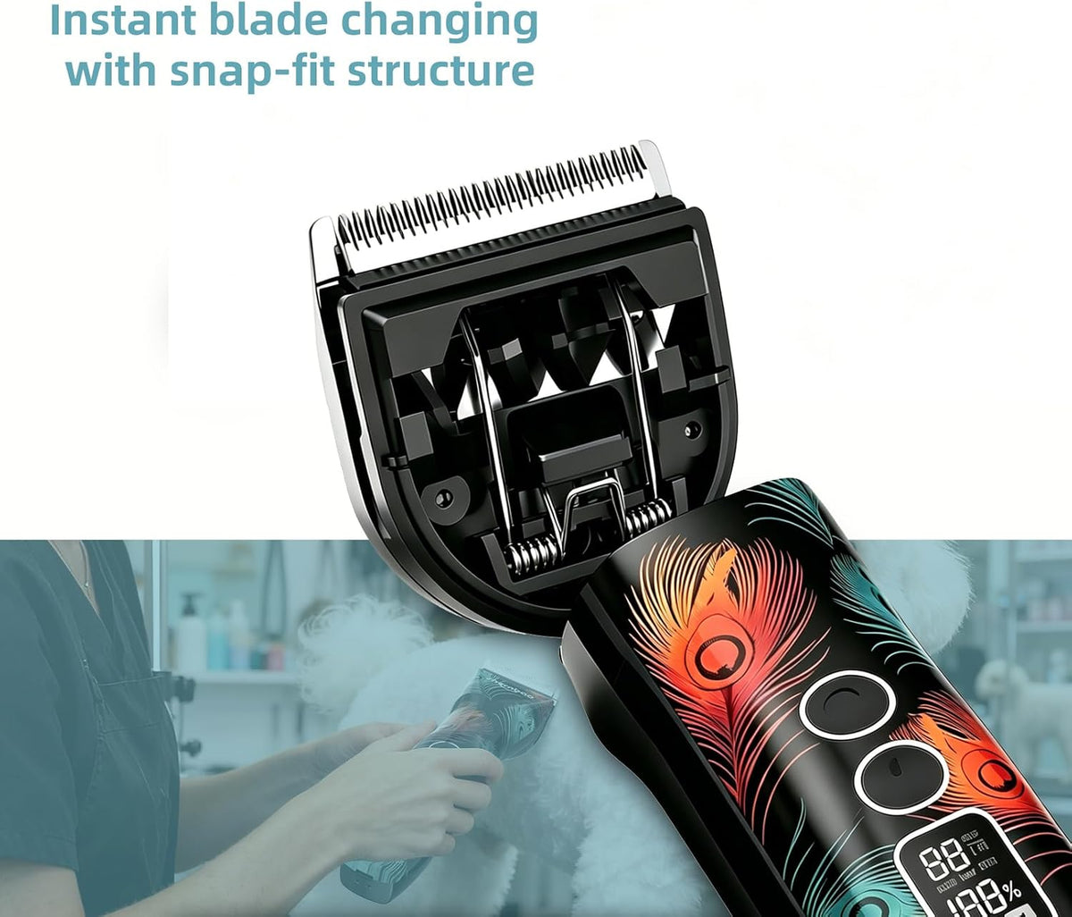 Underneath mounting bracket view of the standard pet clipper blade model